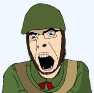 1930s beard blue_eyes clothes czechia czechoslovakia eyebrows gaping_mouth glasses hat helmet military_uniform soldier stubble transparent_background uniform variant:cobson white_skin wrinkles // 1130x1118 // 36.1KB