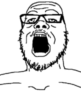 bald beard glasses meta:not_oc open_mouth remake teeth variant:a24_slowburn_soyjak white_background // 473x560 // 10.4KB