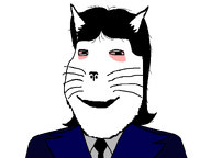animal bloodshot_eyes cat cat_ear clothes eyebags hair meta:namefags meta:self_insert moistpepper_(user) nose smile subvariant:massjak subvariant:massmeowjak suit suit_and_tie variant:gapejak whisker // 1200x900 // 47.4KB