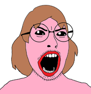 angry brown_hair glasses looking_at_you low_effort open_mouth pink_skin pooner red_lips stubble subvariant:female_cobson // 922x956 // 39.4KB