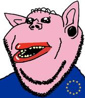 ameirmutt anglomutt balding black_sclera ear eternal_anglo europe european_union eyelashes hair open_mouth pooner soyjak stubble subvariant:impish_amerimutt tranny variant:impish_soyak_ears yellow_teeth // 598x688 // 132.6KB