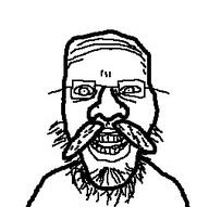 glasses jimmy_davis mustache open_mouth soyjak stubble variant:jimjak // 253x252 // 17.9KB