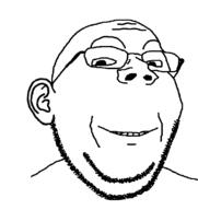 ear glasses merge smile soyjak stubble subvariant:wholesome_soyjak variant:gapejak // 686x726 // 33.7KB