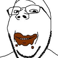 chocolate glasses smile soyjak stubble subvariant:wholesome_soyjak variant:gapejak // 600x800 // 8.6KB