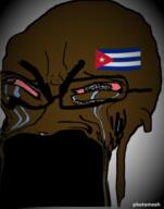 bloodshot_eyes crying cuba cuba_vs_puerto_rico distorted flag:cuba glasses monkey nigger seething selfish_little_fuck shitskin soyjak stinky stubble variant:soyak // 504x640 // 8.9MB