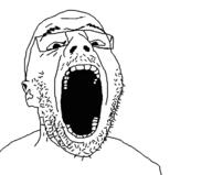 glasses open_mouth soyjak stubble template variant:isaac // 723x600 // 15.5KB