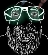 beard black_skin glasses green_eyes open_mouth soyjak thougher variant:israeli_soyjak // 577x666 // 203.4KB