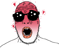 blush glasses heart lips oh_my_god_she_is_so_attractive open_mouth soyjak stubble transparent_background variant:roger_jimmy_piker // 799x643 // 35.1KB