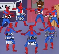 afro big_lips crate ear fed meme meta:not_oc nas:tyrone negro nigger pointing sheeeit spiderman text tyrone // 959x873 // 127.4KB