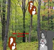 4soyjaks animal bloodshot_eyes buck_teeth crying full_body glasses grey_skin hanging mustache rope soyjak stubble subvariant:feralsquirrel subvariant:wholesome_soyjak tail text tongue trend:squirreljakking variant:bernd variant:feraljak variant:gapejak yellow_teeth // 1175x1080 // 271.0KB