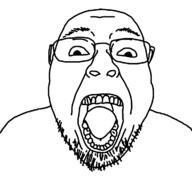 glasses hair open_mouth soyjak stubble teeth template tongue variant:bernd // 1200x1125 // 31.9KB