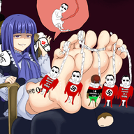 animated anime bernkastel bloodshot_eyes blush bwc crying foot full_body glasses hanging multiple_soyjaks nazism newtons_cradle open_mouth rope soyjak swastika swinging tbp text tiny_penis twp umineko variant:chudjak video_game // 1200x929 // 1.8MB