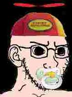 baby babyjak caca closed_mouth concerned deformed ear glasses open_eyes pacifier propeller_hat stubble variant:soyak // 158x210 // 3.1KB