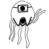 bald garten_of_banban glasses looking_at_you multiple_arms one_eye open_mouth remastered soyjak stubble teeth tentacles transparent_background variant:stinger_flynnjak // 1080x1080 // 23.0KB