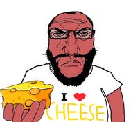 angry arm beard cheese closed_mouth clothes frown glasses hand heart holding_object i_love punisher_face red_skin soyjak subvariant:science_lover tshirt variant:markiplier_soyjak // 600x552 // 172.6KB