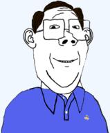 brooks_brothers brown_hair business clothes ear glasses hair polo_shirt smile soyjak variant:protestantjak // 1460x1768 // 490.9KB