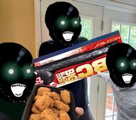 3 3soyjaks arm bbc beyond_chicken beyond_meat black_skin clothes dildo door food fried_chicken glasses glowing_eyes green_eyes hand holding_dildo holding_object inverted irl irl_background john_oberg meta:pornographic_content open_mouth penis pointing soyjak stubble subvariant:soyak_(crazed) thougher u_polskipunisher variant:soyak variant:thps_soyjak variant:two_pointing_soyjaks // 521x462 // 346.3KB