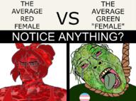 female ruby schlog_color_event subvariant:perceptive_chud threat_level_green threat_level_red troon variant:bernd // 1039x776 // 688.6KB