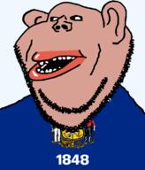 1848 amerimutt black_sclera brown_skin clothes cornucopia ear flag flag:wisconsin hair lips mutt open_mouth soyjak state stubble subvariant:impish_amerimutt text transparent_background united_states variant:impish_soyak_ears wisconsin // 685x800 // 71.5KB