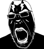 glasses open_mouth soyjak star stubble tattoo text variant:cobson // 721x789 // 26.1KB