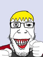 animated blond crazy excited ext=gif fist glasses hand insane nate smile soyjak stubble variant:markiplier_soyjak // 375x500 // 5.8MB