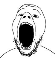 looking_at_you neck open_mouth soyjak stubble variant:isaac white_background // 533x567 // 5.2KB