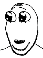 big_eyes eyelashes open_mouth stubble subvariant:wholesome_soyjak variant:gapejak white_background white_skin // 600x800 // 57.1KB