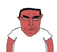 angry beard glasses punisher_face red_skin soyjak subvariant:pol_face subvariant:science_lover template variant:chudjak variant:markiplier_soyjak // 1017x935 // 191.7KB