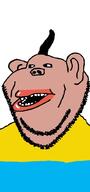brown_skin clothes ear flag:ukraine hair lips looking_to_the_left mutt open_mouth pig snout soyjak stubble subvariant:impish_amerimutt ukraine variant:impish_soyak_ears // 483x1025 // 41.8KB