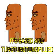 2soyjaks italian_brainrot series:its_based_and_christpilled side_profile subvariant:perceptive_chud subvariant:perceptive_chud_side text tung_tung_tung_sahur variant:chudjak wood wooden // 1407x1407 // 522.8KB