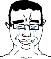 closed_eyes closed_mouth crying glasses hair smile subvariant:chudjak_front tear template variant:chudjak // 1125x1303 // 440.6KB