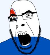 flag flag:kamchatka_krai full_head glasses hair kamchatka_krai krai looking_to_the_right open_mouth russia soyjak stubble teeth text transparent transparent_background variant:cobson // 721x789 // 37.6KB