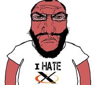 angry balding beard closed_mouth clothes glasses hair i_hate punisher_face red_skin soyjak subvariant:science_lover technology text tshirt variant:markiplier_soyjak x11 x_window_manager xorg xwin // 917x831 // 390.3KB