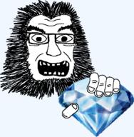 animated bump gem hairy happy holding_gem holding_object open_mouth soyjak variant:soydoz // 788x811 // 122.1KB