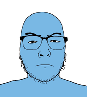 blue blue_skin color facial_hair glasses goyslop soy soyjak uncjak variant:uncjak white_background // 900x1000 // 220.3KB