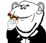 bowtie cigar clothes collared_shirt hand smile stubble suit transparent_background tuxedo variant:impish_soyak_ears // 740x697 // 19.0KB