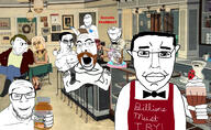 ai_generated angry apron bartender beard bowtie cherry closed_mouth clothes coco_(ongezellig) crossed_arms ear excited full_body glass glasses hair hand hanging hat holding_object ice_cream_float irl_background leg meds millions_must_die multiple_soyjaks ongezellig open_mouth pharmacy pun punisher_face red_skin rope smile soyjak stable_diffusion stubble subvariant:arkansasjak subvariant:chudjak_front subvariant:gerald subvariant:wholesome_soyjak suicide text tranny variant:bernd variant:chudjak variant:cobson variant:feraljak variant:gapejak variant:impish_soyak_ears whipped_cream yellow_hair // 1620x995 // 545.2KB