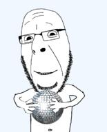 arm disco disco_ball glasses hand holding_object smile soyjak stubble variant:cobson // 939x1162 // 184.8KB