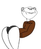 ass closed_mouth clothes ear eyelashes nsfw panties smile soyjak sweater underpants variant:impish_soyak_ears // 725x870 // 12.6KB