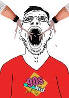 90s bottle clothes drinking drinking_soylent ear glasses open_mouth plastic_bottle soy soyjak soylent soylent_(cacao) soylent_bottle stubble variant:unknown // 1305x1838 // 710.5KB