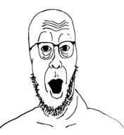 eyebags glasses open_mouth soyjak stephen_colbert stubble template variant:cobbert // 518x565 // 10.9KB