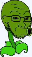 glasses green_skin leaf objectsoy open_mouth peashooter plant plants_vs_zombies soyjak stubble variant:soyak video_game // 545x953 // 19.6KB