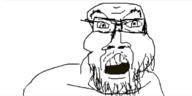 angry glasses mustache oekaki open_mouth redraw soyjak stubble variant:feraljak // 624x312 // 44.3KB