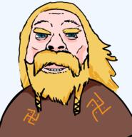 barbarian beard blond blue_eyes braids cloak indo_european nordic sintashta_culture smile steppe subvariant:bernhardt swastika transparent trend:aryan variant:bernd white_skin yamnaya yellow_hair // 873x908 // 284.7KB