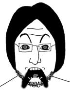 black_eyes glasses hair nose open_mouth screaming stubble subvariant:doctos subvariant:doctos_front teeth tongue variant:lennonjak // 600x800 // 26.7KB