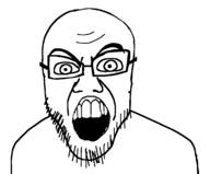 alternate angry glasses open_mouth redraw soyjak stubble variant:feraljak // 1146x952 // 68.4KB