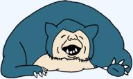 animal_ears artist:hellcat claw closed_eyes crawling ear fat full_body kanto monster nintendo obese open_mouth pokemon series:gotta_'jak_'em_all sharp_teeth snorlax soyjak stubble transparent_background variant:guestjak video_game // 822x489 // 8.6KB