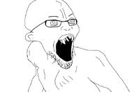 angry glasses horror neckbeard screaming sharp_teeth skinny soyjak teeth_showing variant:unknown // 619x426 // 52.3KB