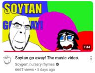 artist:asskiddie100 bald clothes crying glasses hair necklace open_mouth profile_picture sad smile soygem_nursery_rhymes stubble teeth text thumbnail variant:cobson variant:gapejak variant:soytan youtube // 359x277 // 81.5KB