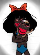 anti_ongezellig black_skin bloodshot_eyes bowtie brown_skin clothes coon full_body hair holding_object jakparty_soy meta:op_took_a_selfie_of_xerself mymy ongezellig rope smile subvariant:jartycuck trend:jartycuck variant:chudjak zellig // 323x439 // 104.5KB